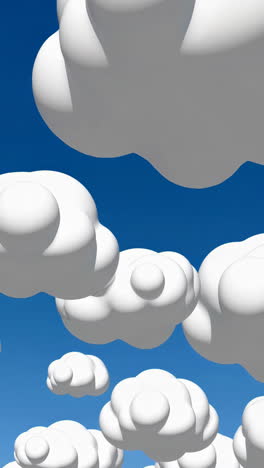 3d cartoon clouds in blue sky