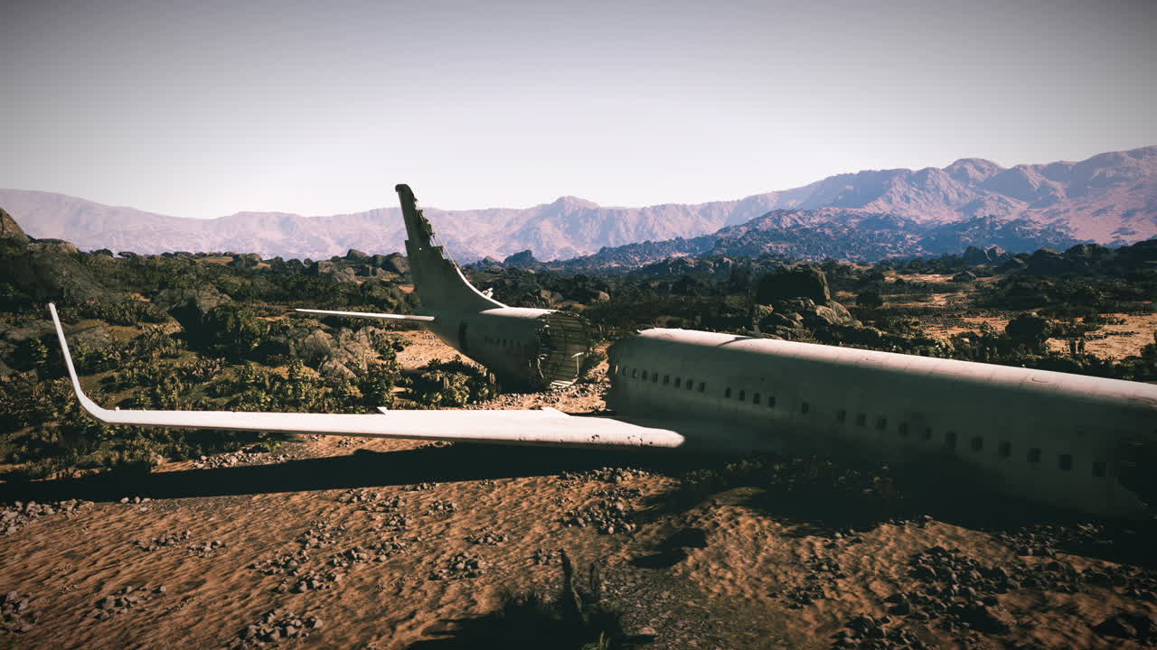 restos de avión en una zona remota después de un accidente devastador entre las montañas