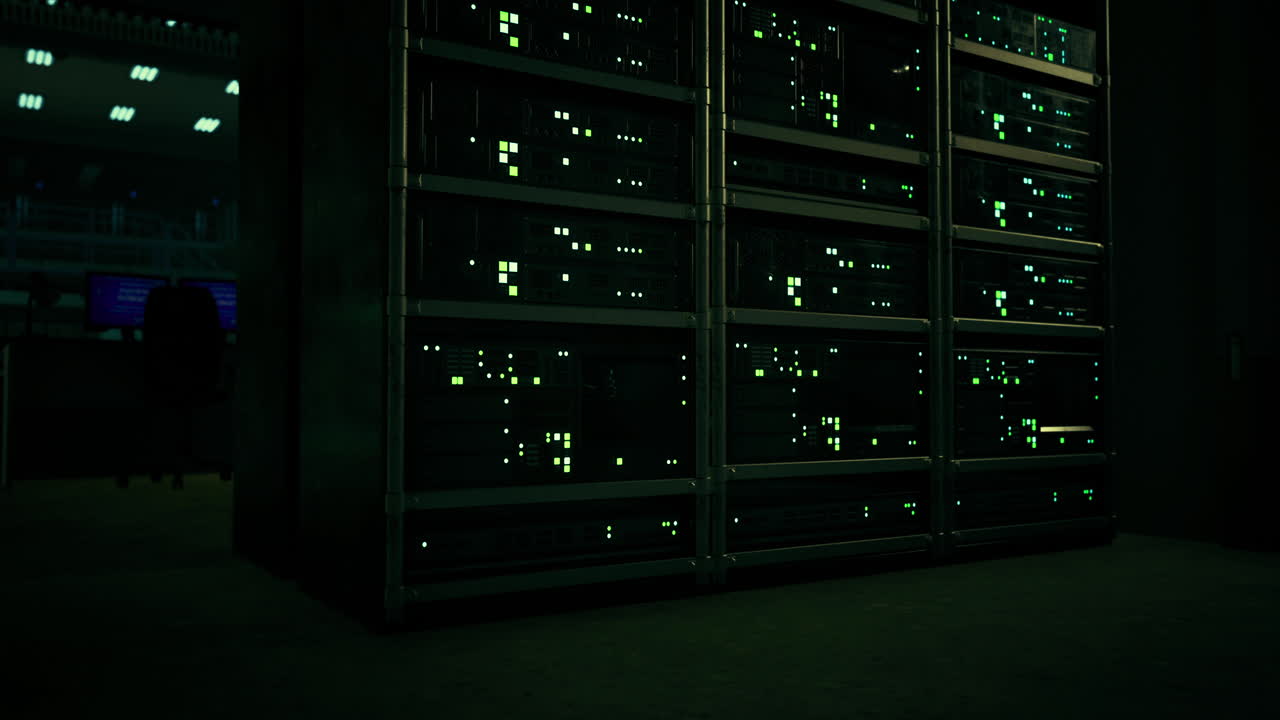 Lights flicker mysteriously in a tech control room during late hours