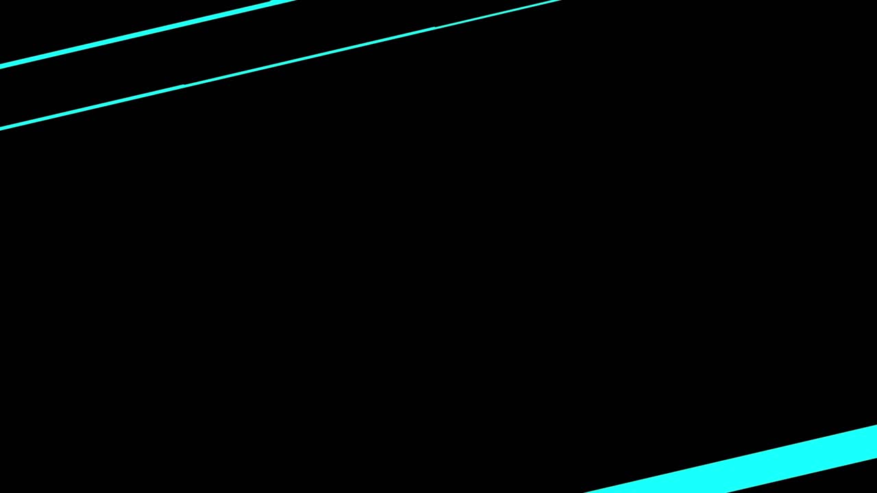 Diagonale, cyanfarvede fartstriber i anime-stil indrammer skærmens top og bund og skaber en dynamisk kant eller et dynamisk overlay til action- og tegneseriestile.