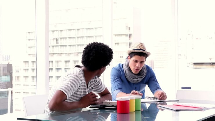 Creative business partners having a meeting