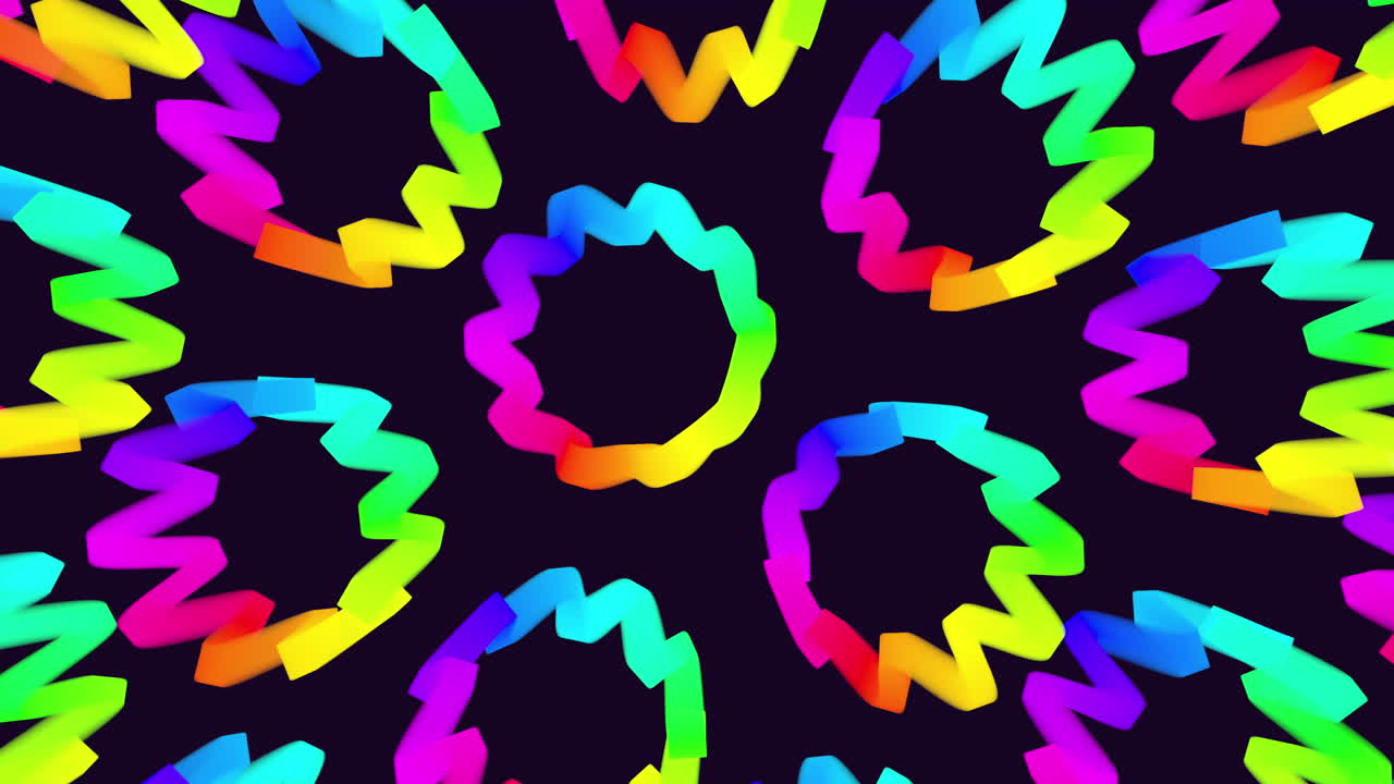 Colorful spiral pattern of overlapping circles