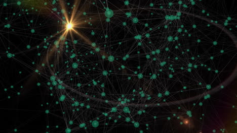 animación de la red de conexiones y procesamiento de datos