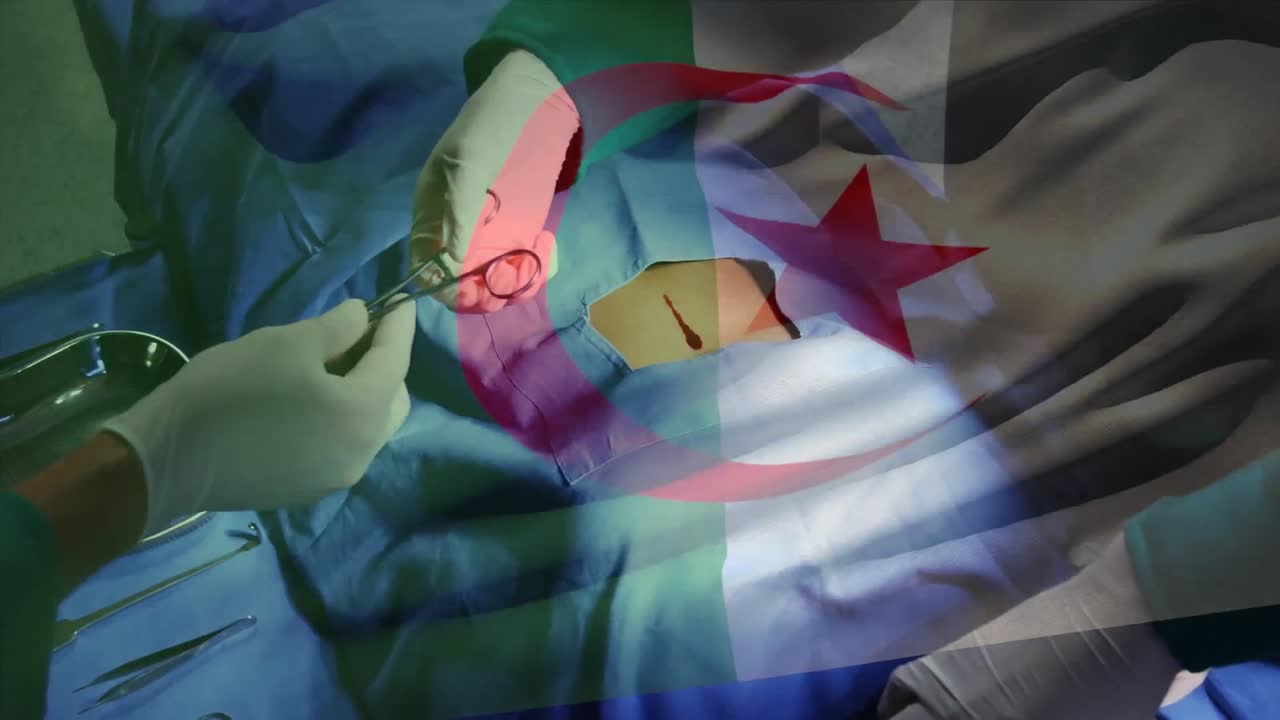 수술실 에서 외과 의사 들 위 에 터키 의  ⁇ 발 이 흔들리는 애니메이션