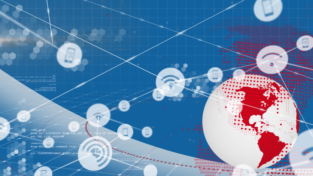 Animation of network of connections over world map