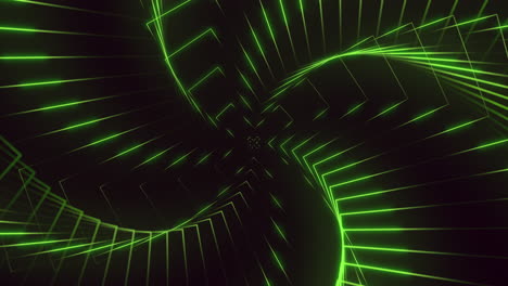 glowing green spiral digital 3d artwork with swirling lines