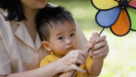 woman and little child on a picnic