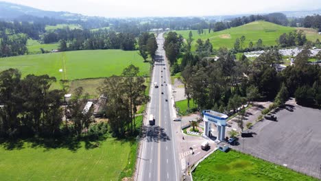 Aerial-Road-La-Remonta-Sector-Mejía-Canton,-Pichincha-Province,-Ecuador