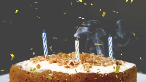 Birthday-candles-on-a-cake-and-confetti