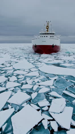 ship navigating through broken ice