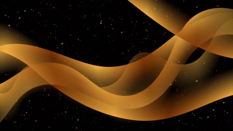 golden glossy smooth waves and shiny dots abstract motion background