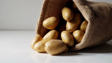 patatas en una bolsa de tela