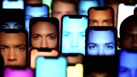 faces on smartphones