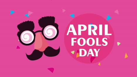 april fools day lettering with funny mask