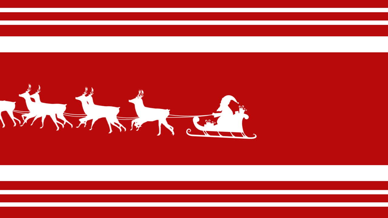 Santa Claus in sleigh pulled by reindeers
