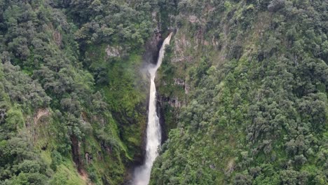 scenic waterfall landscape, zacatlan, mexico, aerial view