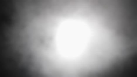 extraño, brillante, alienígena, luz de orbe ovni, luz de fantasma o luna con humo y niebla para halloween o ciencia ficción, fondo de ciencia ficción
