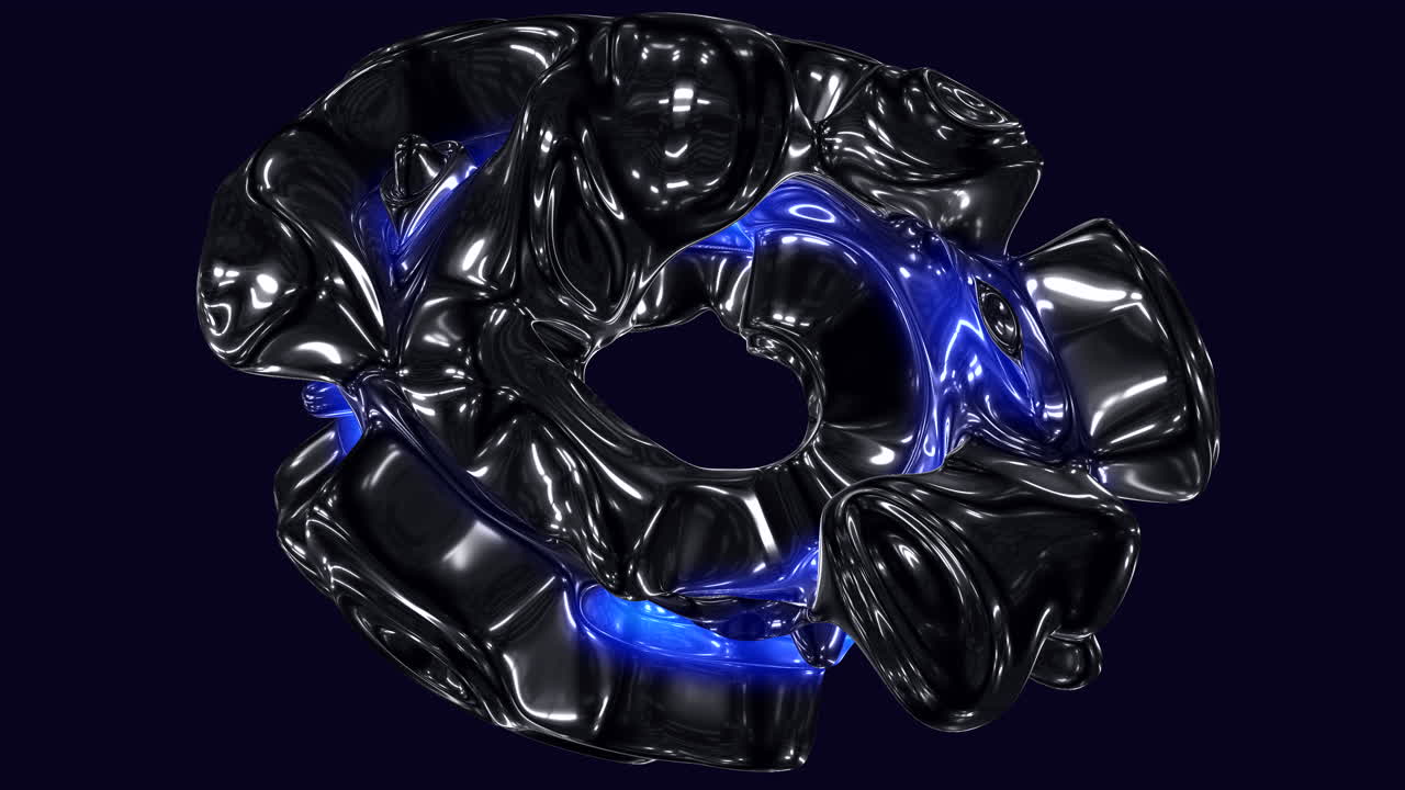 A dynamic 3D render showcases black, swirling liquid with illuminating blue light passing through, creating a captivating sense of movement and mystery