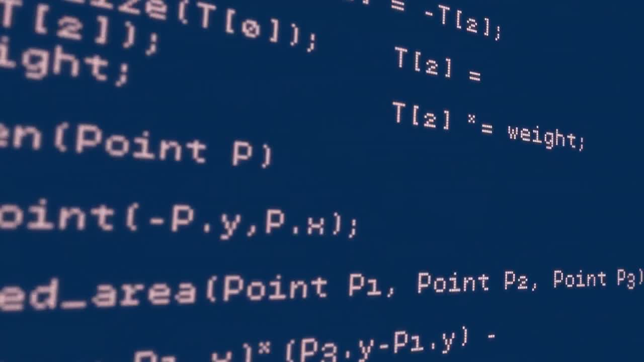 Animation of data processing on blue background