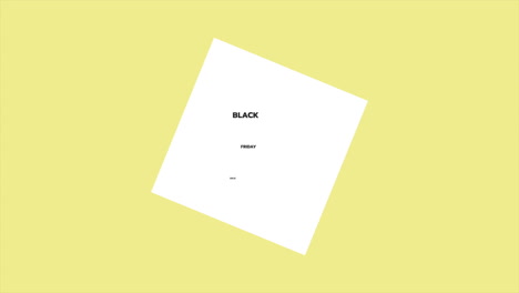 modern black friday text in frame on yellow gradient