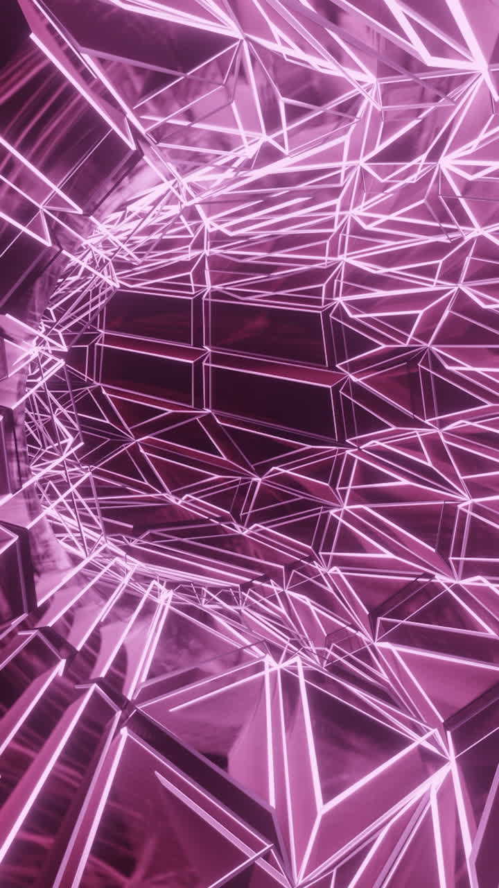 túnel geométrico de neón rosa abstracto