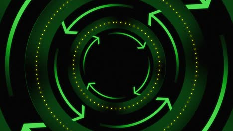 las flechas circulares de fondo. abstracto limpio, simple y brillante animación de fondo. hermoso diseño de movimiento. los conceptos de negocios, finanzas, tecnología, futurista, internet, datos, fibra óptica, velocidad, inalámbrico, web, móvil, sin costuras, loopable