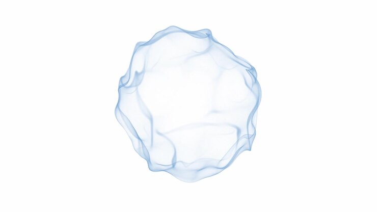 Abstract Transparent Liquid Sphere with Morphing Motion Loop