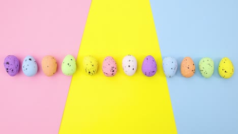 easter eggs move one by one on pastel colorful theme. stop motion