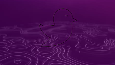 pájaro de neón parpadeante sobre líneas blancas en movimiento