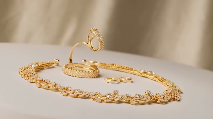 Collezione di gioielli eleganti in oro e diamanti