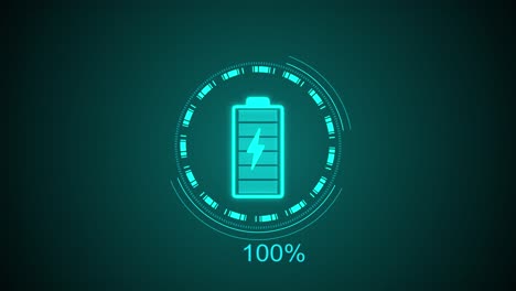 digital glowing battery fast charging indicator grid animation power and electricity accumulator