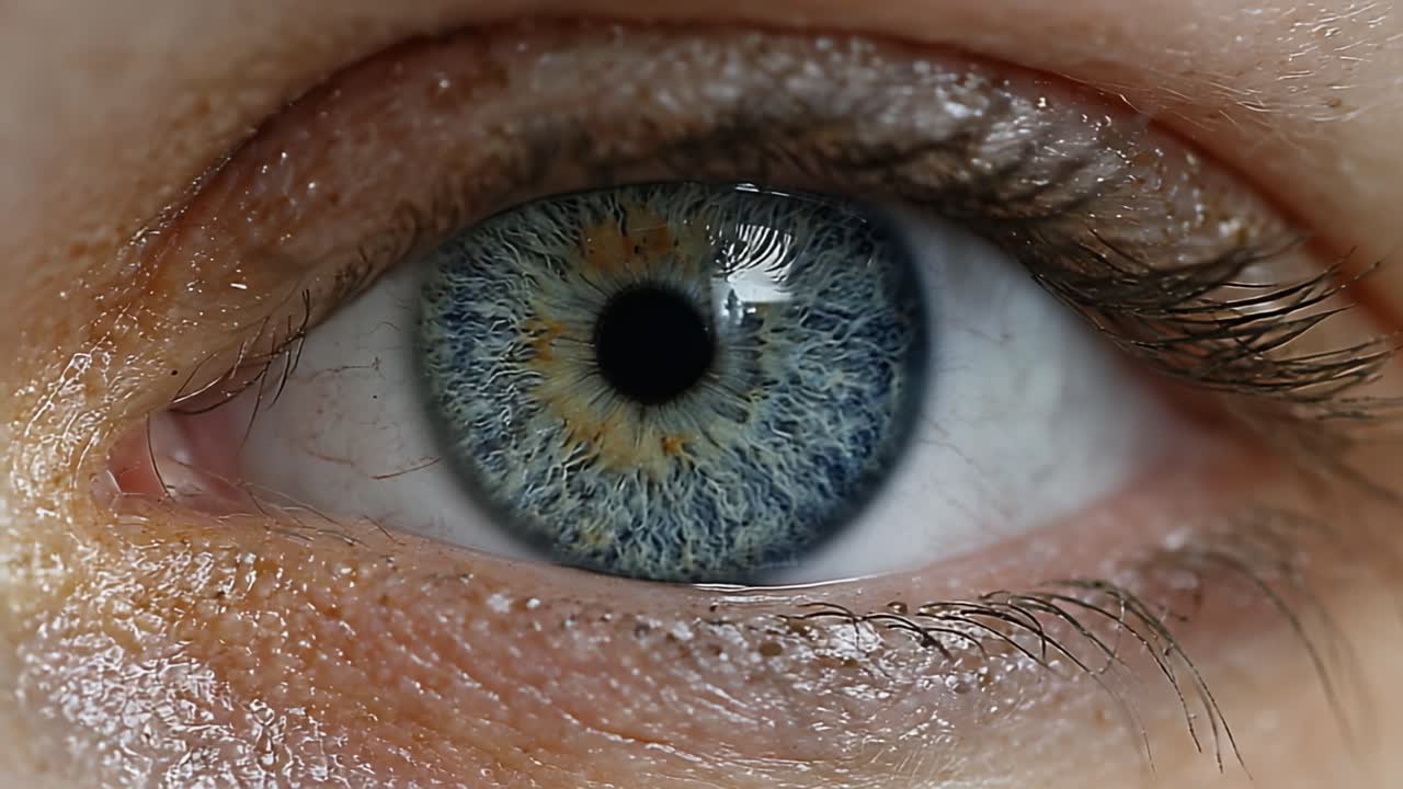 Close-Up of a Beautiful Human Eye Capturing Intricate Details and Unique Color Patterns, Showcasing the Iris and Pupil with Stunning Clarity and Depth