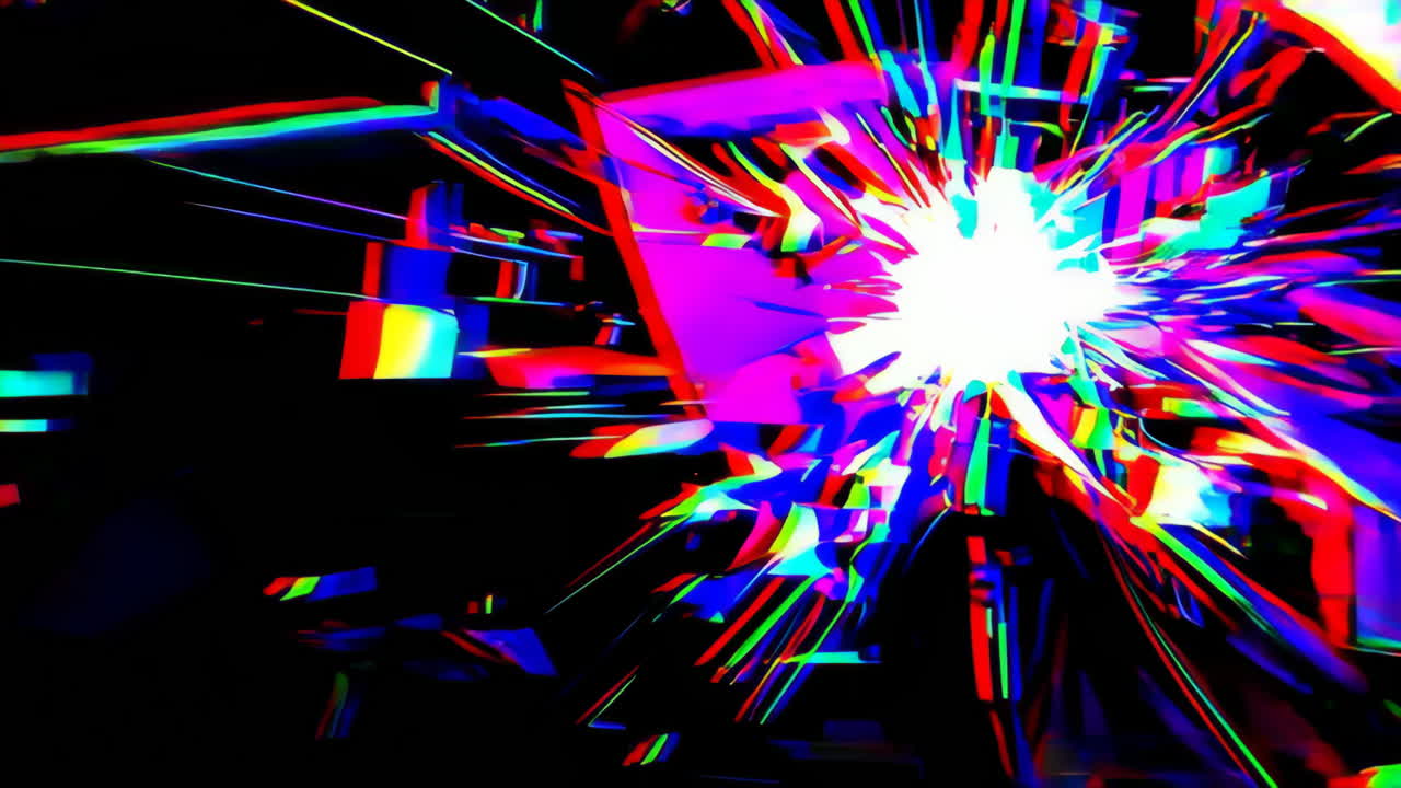 Vibrant Glitch Art Light Explosions