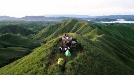 4k drone shot in a famous hills in bohol called alicia panoramic park