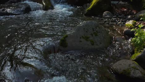 Mountain-River-in-Daisen,-Tottori,-Fly-Over-Close-to-Water,-Japan