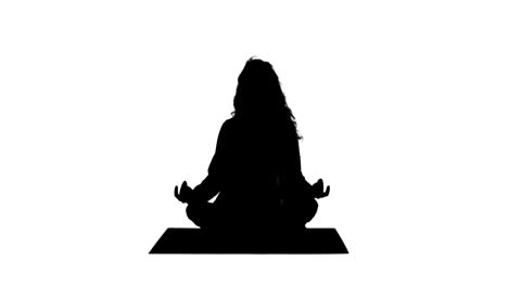 Fitte-Frau-Tut-Yoga-Silhouette