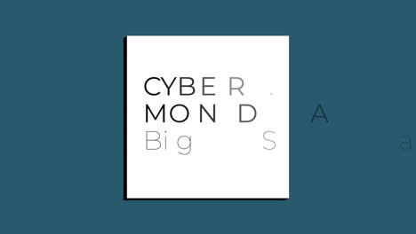 Cyber-Monday-Und-Großer-Verkaufstext-Im-Rahmen-Auf-Blauem,-Modernem-Farbverlauf
