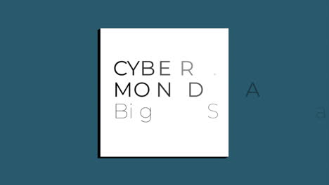 cyber monday and big sale text in frame on blue modern gradient