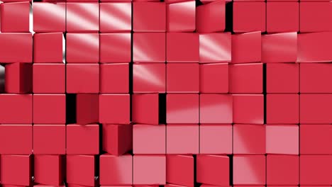 los cubos abstractos metálicos están girando, bucle sin costuras renderizado en 3d