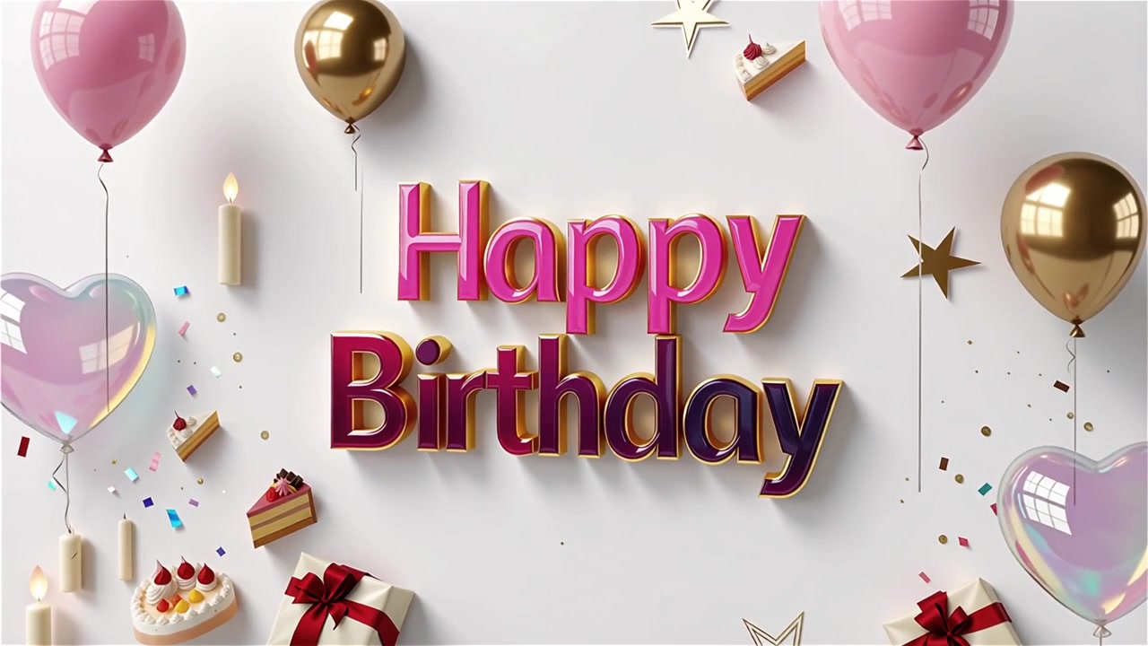 Sfondo di compleanno con palloncini e regali