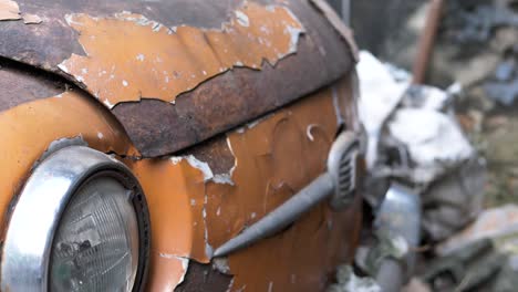 pull back from front of old car, fiat 500, bangkok, thailand