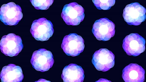 floating circles purple and blue pattern on black background