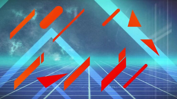 Animation of interference over shapes on black background
