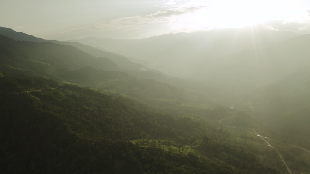 Aerial shot, mountains and jungle of the Ecuadorian Amazon, drone.