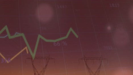 Animación-Del-Procesamiento-De-Datos-Financieros-Y-Líneas-Sobre-Cuadrícula