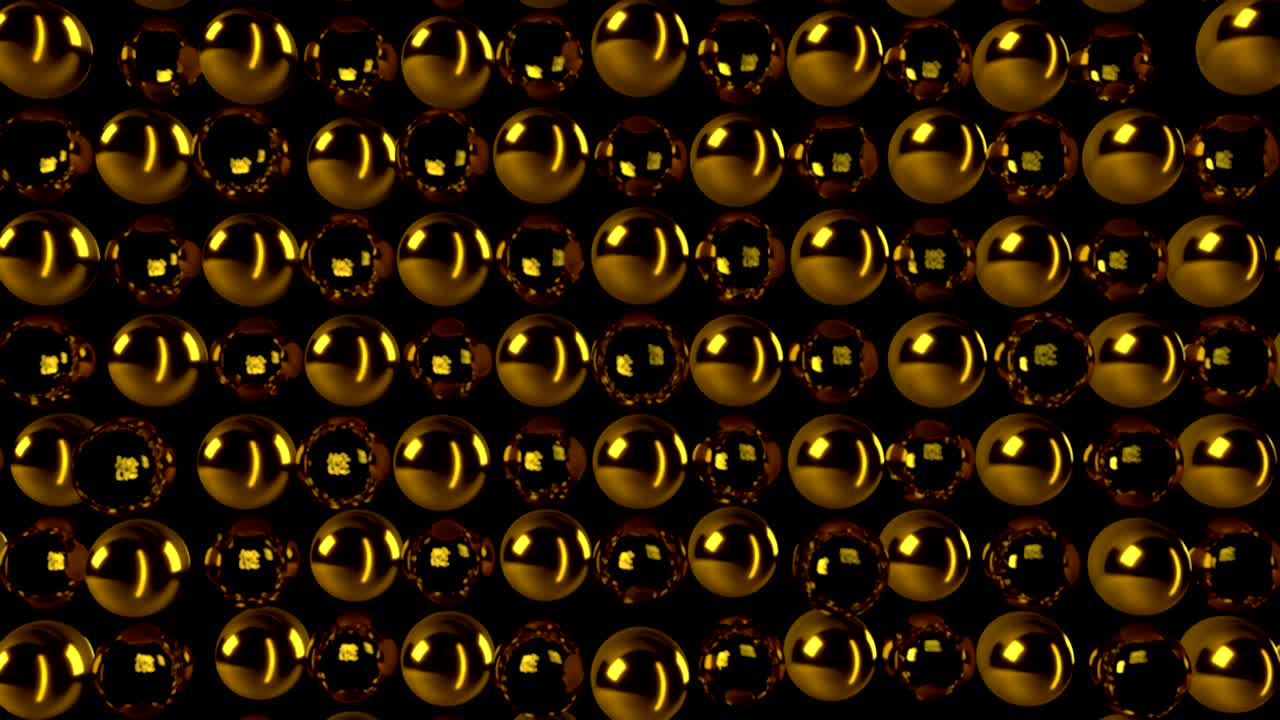 Sfera d'oro astratta. Loop continuo