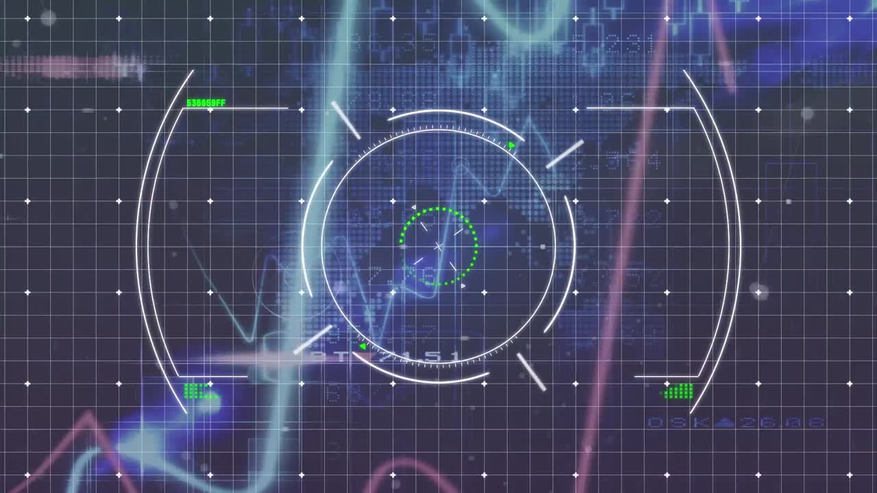 파란색 배경 위의 데이터 처리 애니메이션