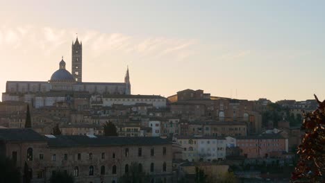 cityscape of siena at sunrise