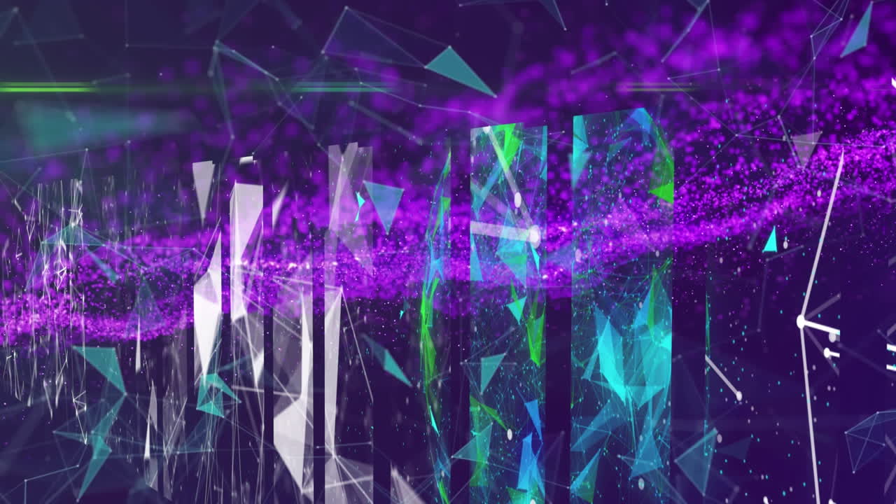 animación de la red de conexiones sobre fondo azul