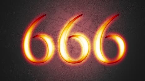grabado el número 666 brillando